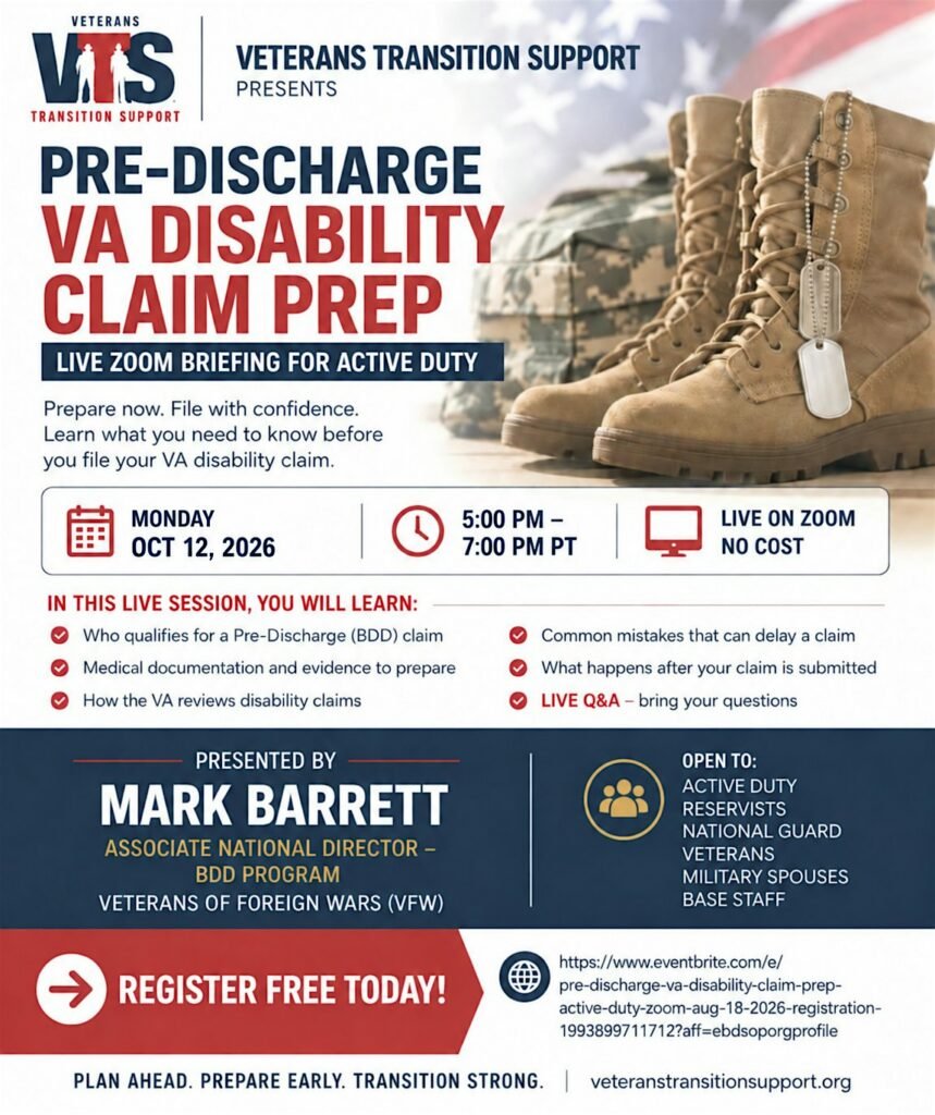 Pre-Discharge VA Disability Claim Prep (Active Duty Zoom) – OCT 20 2026 1 dee4d8f2000b090cef8b928408753aa0 Cbmraw.tmp